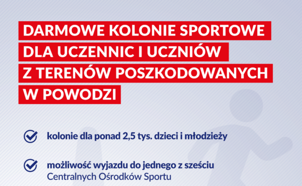 Darmowe kolonie sportowe dla dzieci i młodzieży szkolnej 